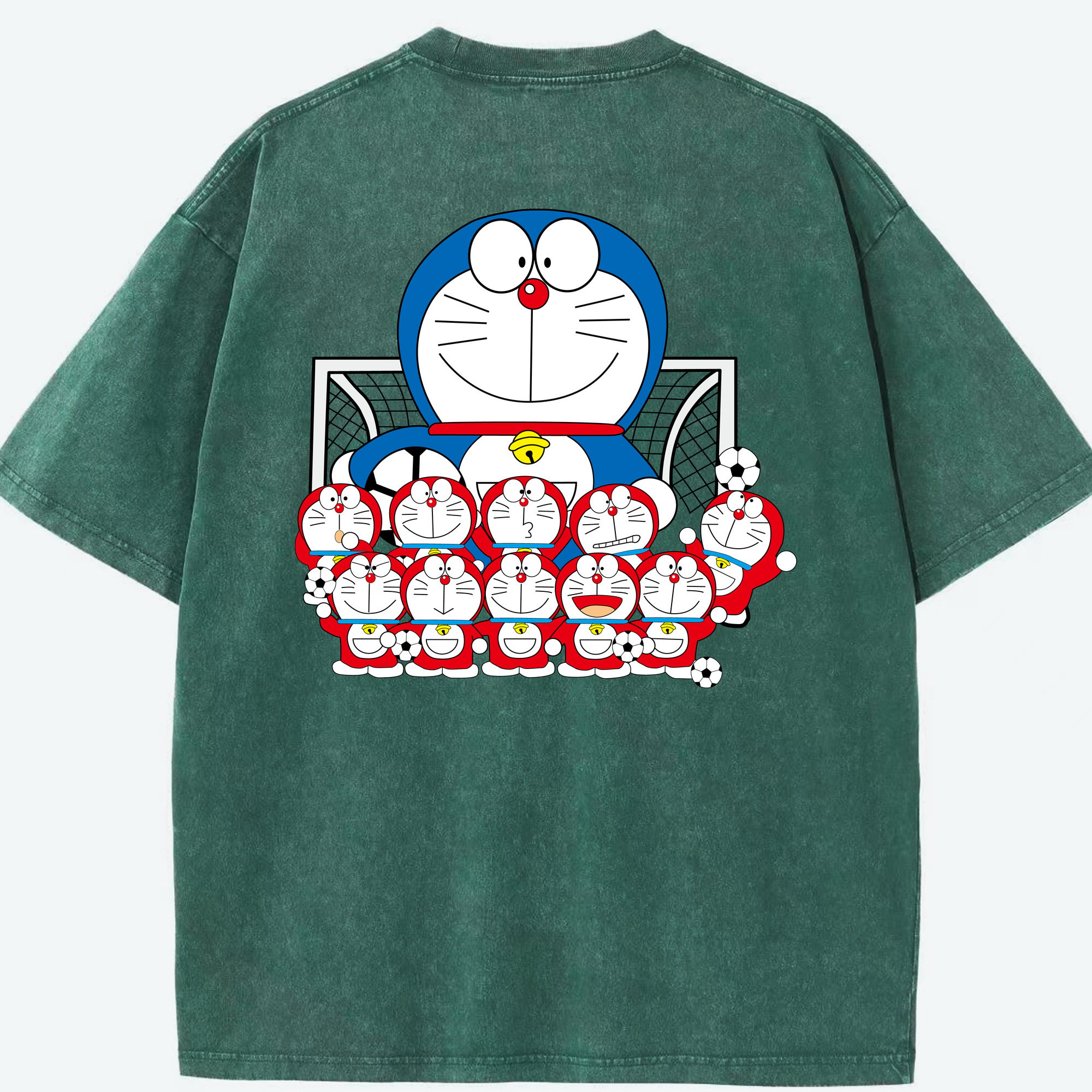（画像用） ドラえもん Doraemon 綿100% ヴィンテージ風 半袖Tシャツ（背面プリント）